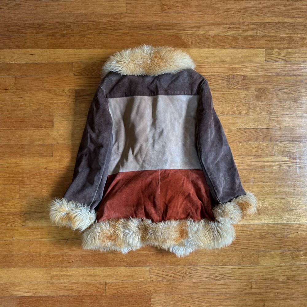 Faux Fur Trim Patchwork Jacket - image 2